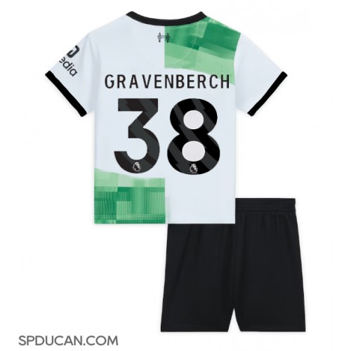 Dječji Nogometni Dres Liverpool Ryan Gravenberch #38 Gostujuci 2023-24 Kratak Rukav (+ Kratke hlače)